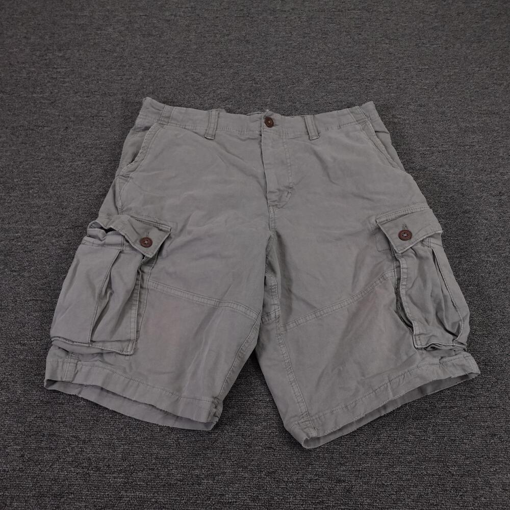 American Eagle Outfitters Cargo Shorts Mens 36 Gray Stretch 11 Inseam Casual